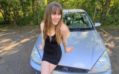 Bonnet Fuck in a Public Parking Lot