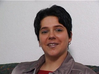 Chubby hairy brunette rubs and fingers her cunt at the casting