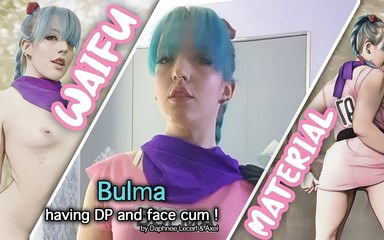 Bulma asking for a DP and face cum !