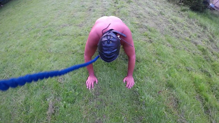 Mrspighole Takes Masked Pighole for a Walk, Pulling Balls, Slapping, Pissing and Licking