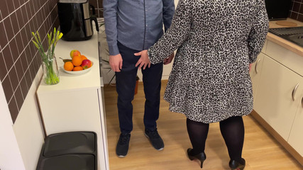 My Mother-in-law Helped Me Pee, Then She Sucked My Dick and Bent Over and Started Masturbating