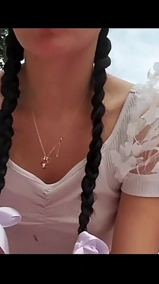 The Girl Cums in the Park