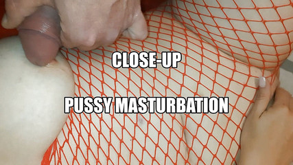 A Stepmother's Wonderful Cunt. She Masturbates in Front of Us. Her Lover Jerks off While I'm Filming.