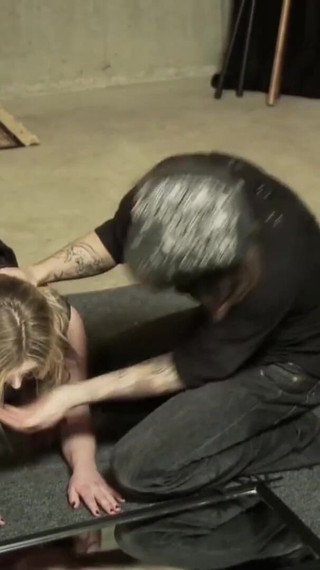 Blonde slut masturbates for her master