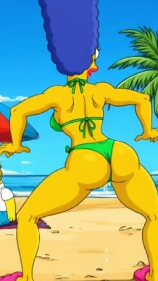 Beach Bitch 2: Pussy Full of Cum. Cartoon Simpsons Parody.
