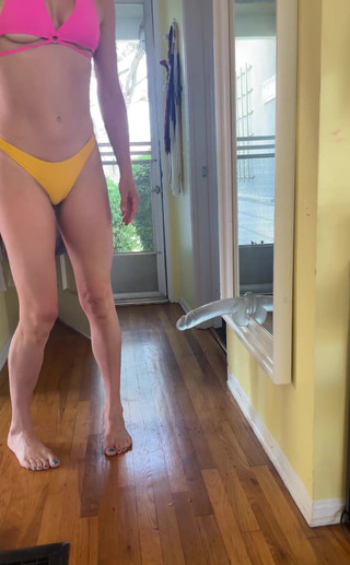 Well My Friend Left Her Huge Clear Dildo Attached to the Mirror.. I Lick off Her Juices Then Fuck It Myself! Damn.. I Came so so