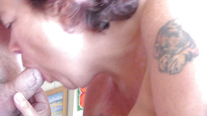 Closeup of John getting a blowjob from Jen