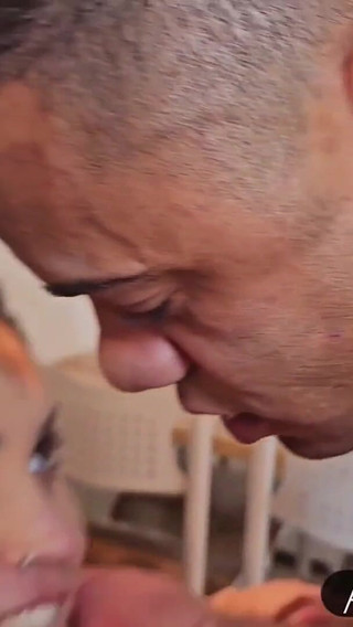 He Went to Visit His Godmother Hungry and She Gave the Brunette Something to Eat