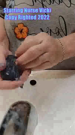 Washing my nasty hands muddy dirty