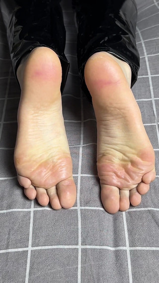 Feet Domination with Girl in Latex Bodysuit Part 1