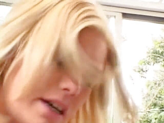 Big titted blonde goddess rides guy's rod