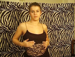 Brunette teen is playing with her snatch