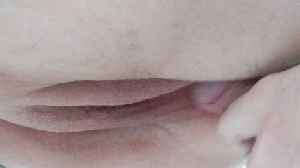 Close-up sex and fat woman's pussy in cum