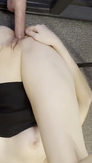 My Ass Tries Big Dildo. Insert Dildo in Front of Transparent Windows