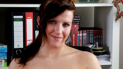 Masturbation in office with hot babe