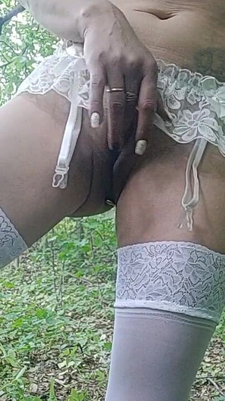 Masturbating in the Forest with an Anal Plug