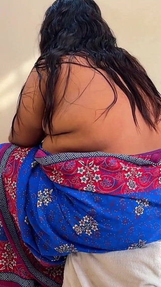 Tamil Stepaunty Without Blouse with Big Ass, When Washing Blouse Panty Then She Sucked My Cock and Fucked Me