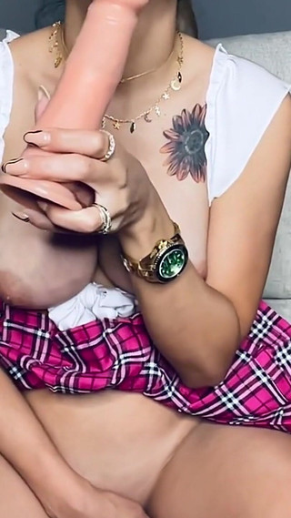 Petite Girl Taking Huge Dildo