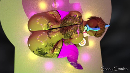 Big Ass Dancer Rides Huge Dildo on stage - Anal 3D Animation