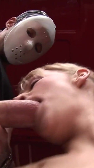 Blonde lost in the countryside is fucked by two big cocks and willing of her holes