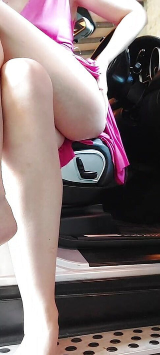 Girl Masturbating Her Pussy in the Car with Her Sex Toys