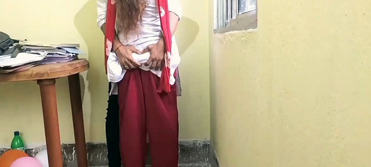 Boy Girl in College Store Room