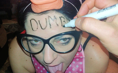 Submissive Wife Worship Cock in Pig Outfit