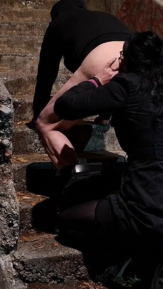 Hot MILF Licking My Ass Outdoor in Public Rimmjob