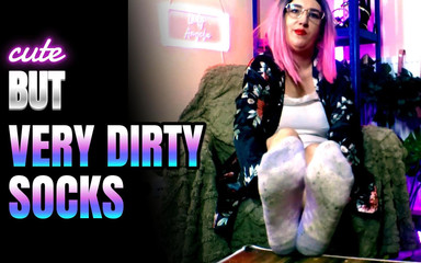 Lady Angela Cute but Dirty Socks Glasses Red Lipstick Femdom MILF