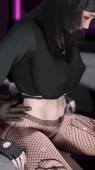 3D Big Boobs Barber Teasing the Big Black Dick to Fuck Her Pussy