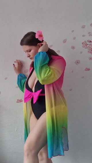 Your Sexy Girlfriend Is Getting Ready for the Beach Just for You.