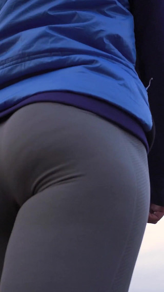Amateur With Nice Ass Hiking In Tight Pants View From Below