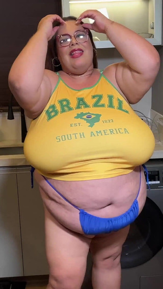 Big Boobs Big Belly Team Mascot Fucks Her Pussy