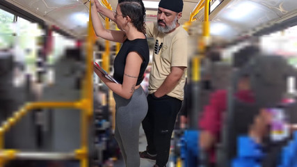 Slutty Student Gets Cumshot in the Bus