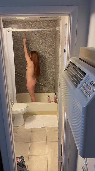 Redhead Undressing and Showering