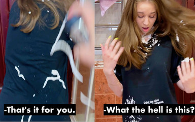 My Whore Stepsister Undressed After I Smeared Her with Foam