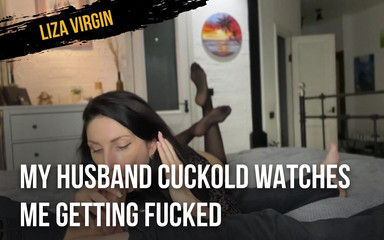 My husband cuckold watches me getting fucked.
