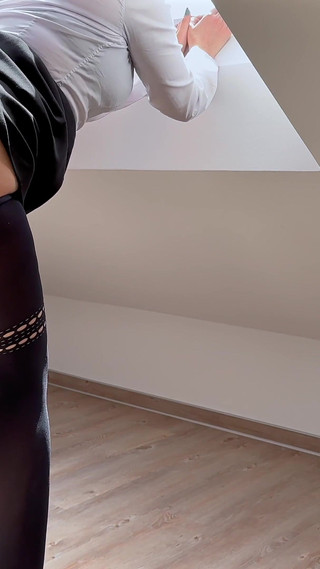 Boss Gives Standing Doggy Cumshot in Secretary Pantyhose - Business-bitch