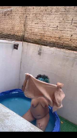 You Are My Neighbor and Are Sneaking Through Your Window Your Hot BBW Girl Next Door Is in the Pool Naked. She Knows You Are Wat