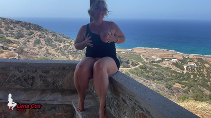 Public Ocean View Masturbation - No Panties & Risky Orgasm in Public