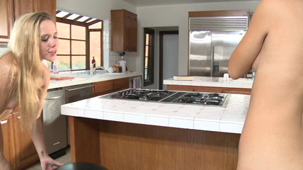 Petite Blondes Do Like Lesbian Fuck In The Kitchen