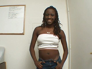 Hot Ebony Chick Sucks White Sausage