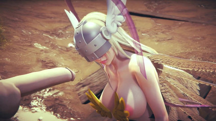 Angewomon Deepthroat Blowjob : Digimon Hentai Parody