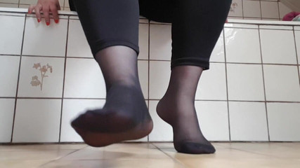 Foot Eroticism with Black Nylons and Heels