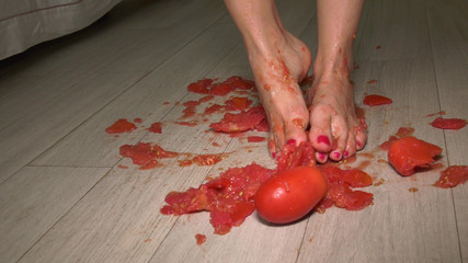 Hot Latina Tramples on Tomatoes and Gets Her Beautiful Feet Dirty!