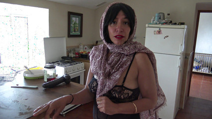 Nymphomaniac Housewife Squirts All Over the Kitchen Floor with Her Hairy Pussy