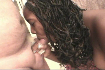 Lovely Black Girl Is Having White Dick In Her Mouth