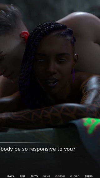 Young Ebony Babe with a Perfect Body Sucks a Big White Cock and Gets Her Little Pussy Creampied - Taboo University(steam Game)