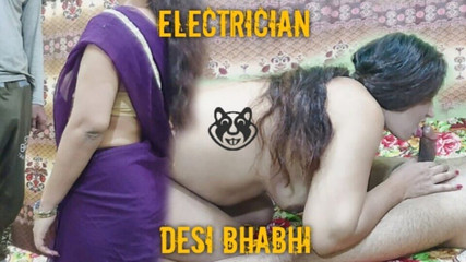Indian Electrician Big Dick in a Desi Bhabhi Tight Pussy
