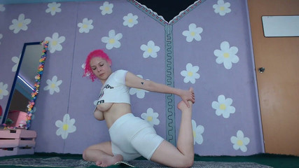 Yoga Workout Cute Milf Flashing Big Boobs Nip Slip Piercings